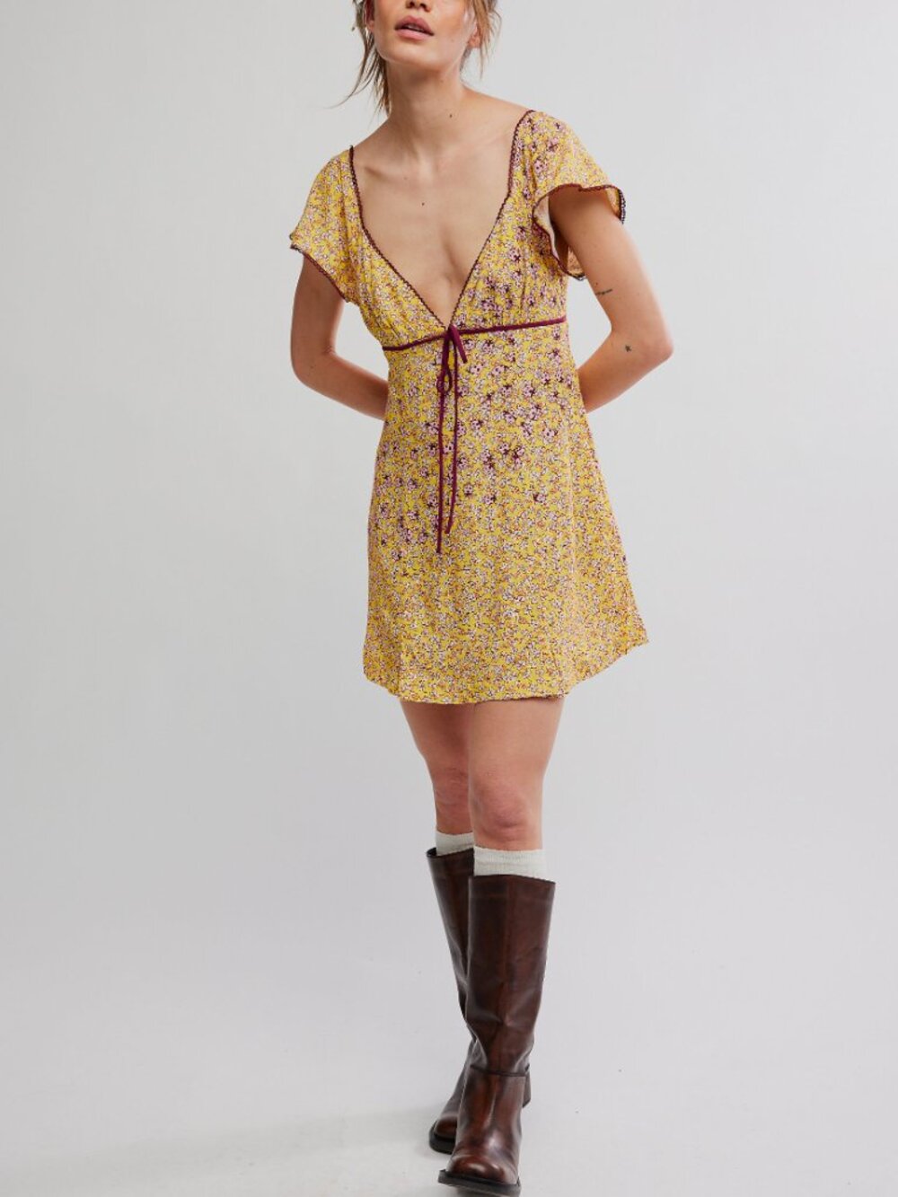 🆕 FREE PEOPLE Backroads Mini Dress / Dandelion Combo - Picture 8 of 9